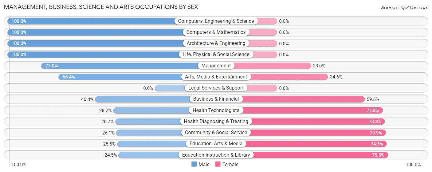 Management, Business, Science and Arts Occupations by Sex in Airmont