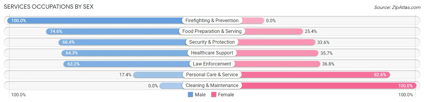 Services Occupations by Sex in Airmont