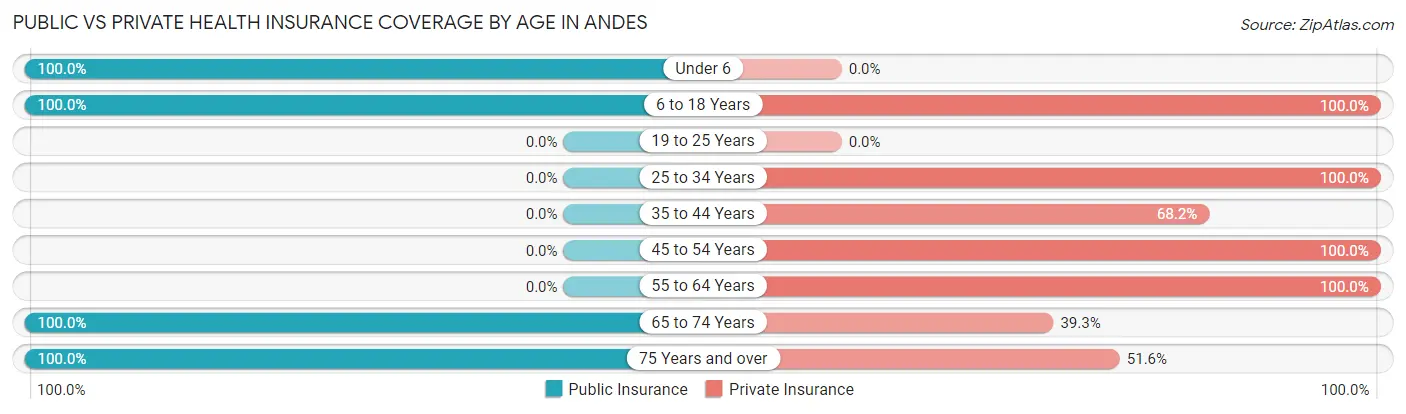 Public vs Private Health Insurance Coverage by Age in Andes