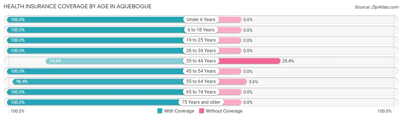 Health Insurance Coverage by Age in Aquebogue
