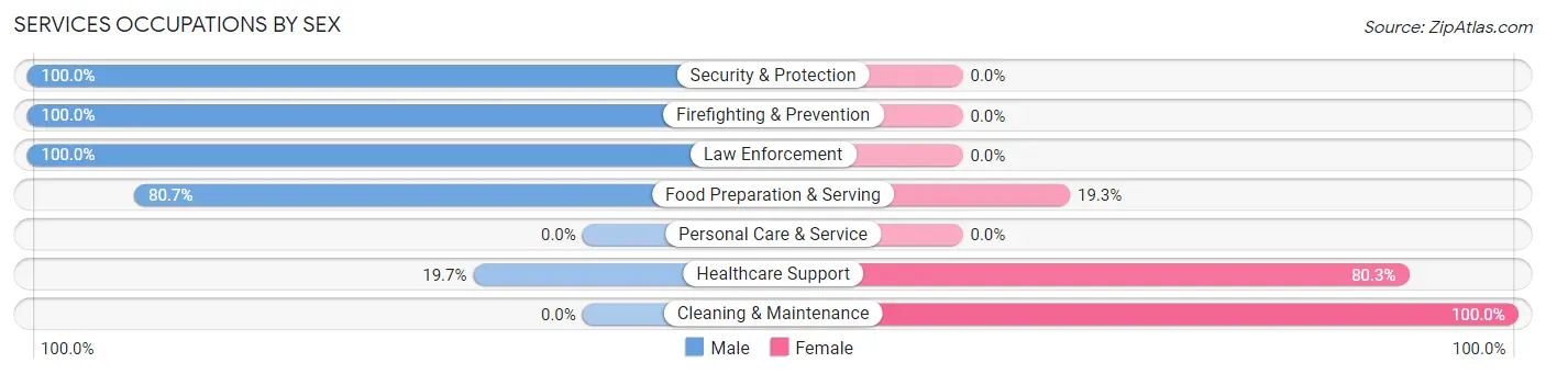 Services Occupations by Sex in Attica