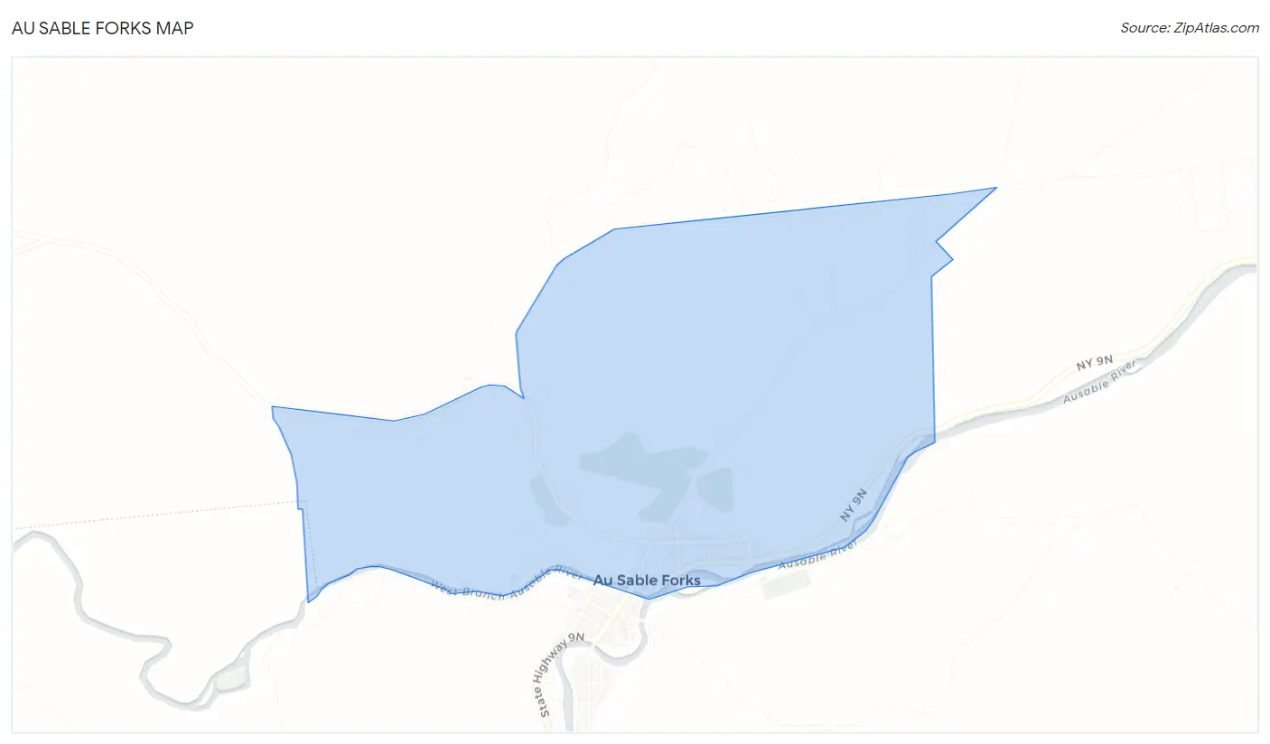 Au Sable Forks Map