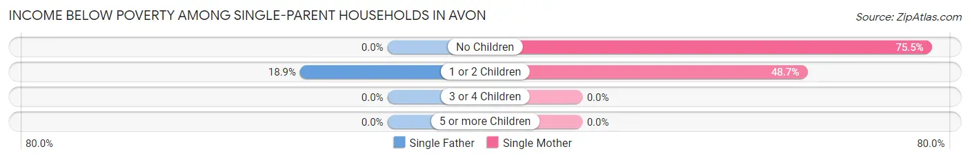 Income Below Poverty Among Single-Parent Households in Avon