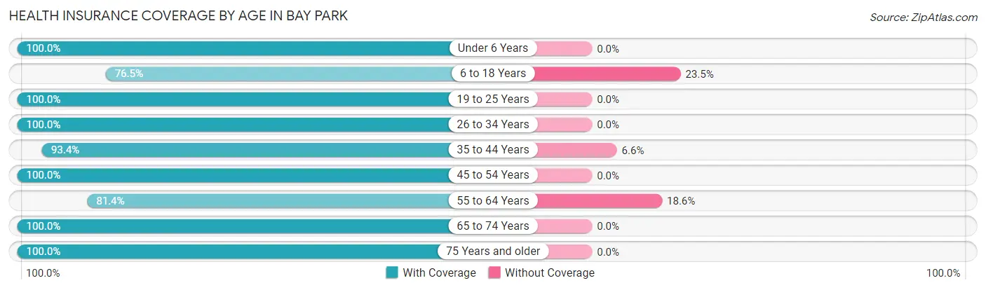 Health Insurance Coverage by Age in Bay Park