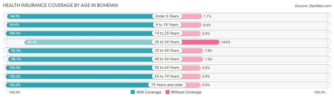 Health Insurance Coverage by Age in Bohemia