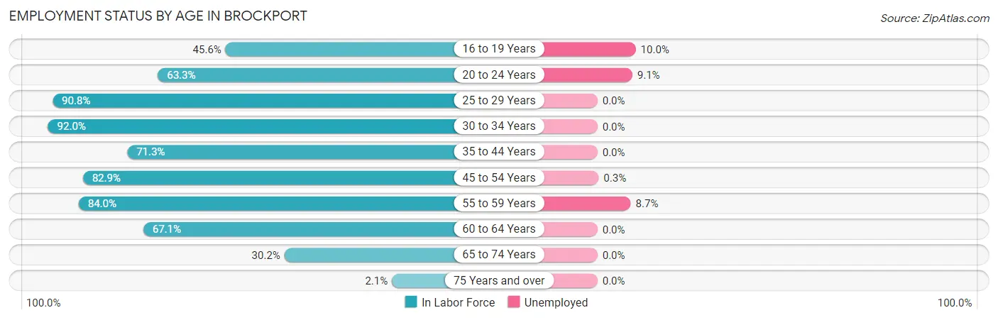 Employment Status by Age in Brockport
