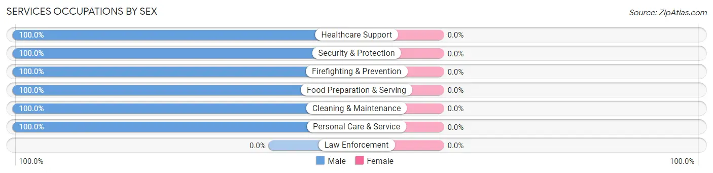 Services Occupations by Sex in Burlington Flats