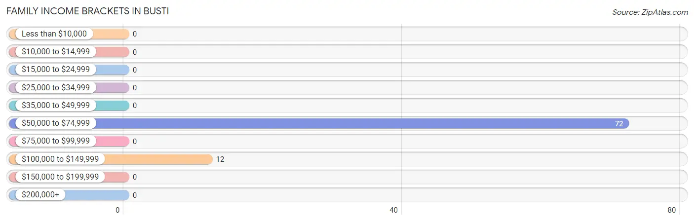 Family Income Brackets in Busti