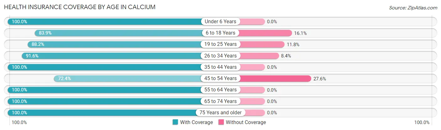 Health Insurance Coverage by Age in Calcium