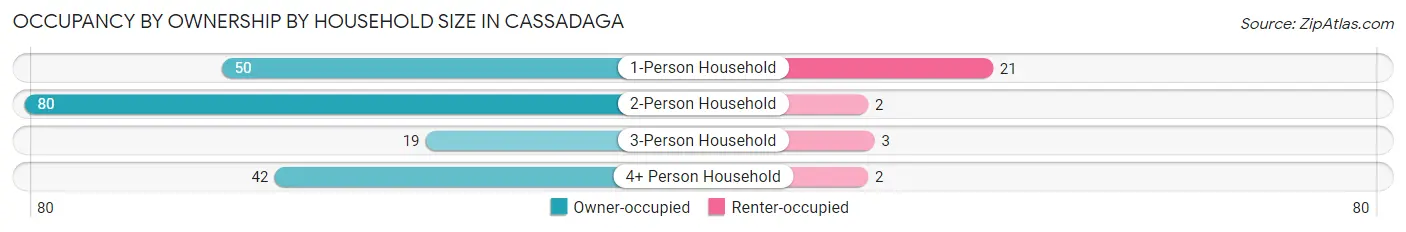 Occupancy by Ownership by Household Size in Cassadaga