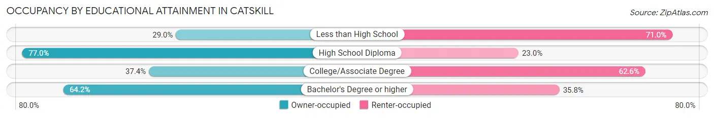 Occupancy by Educational Attainment in Catskill