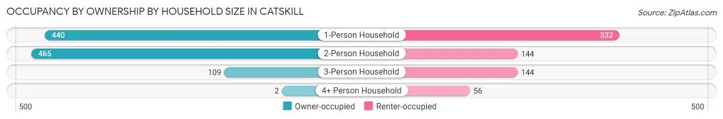 Occupancy by Ownership by Household Size in Catskill