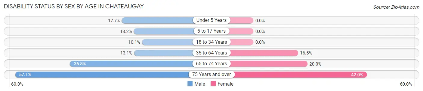 Disability Status by Sex by Age in Chateaugay