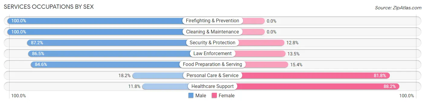 Services Occupations by Sex in Chateaugay