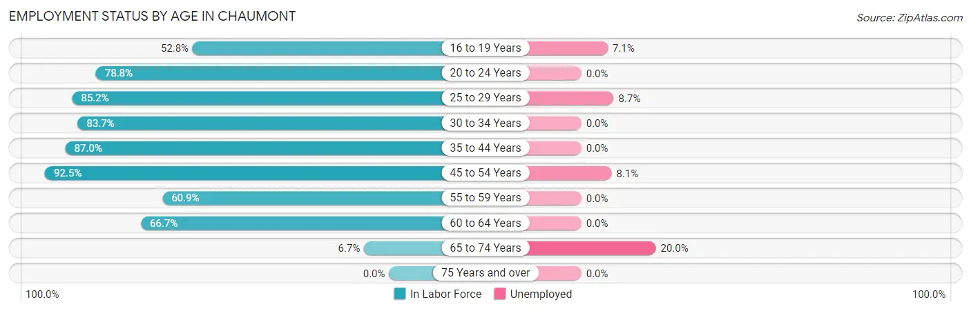 Employment Status by Age in Chaumont