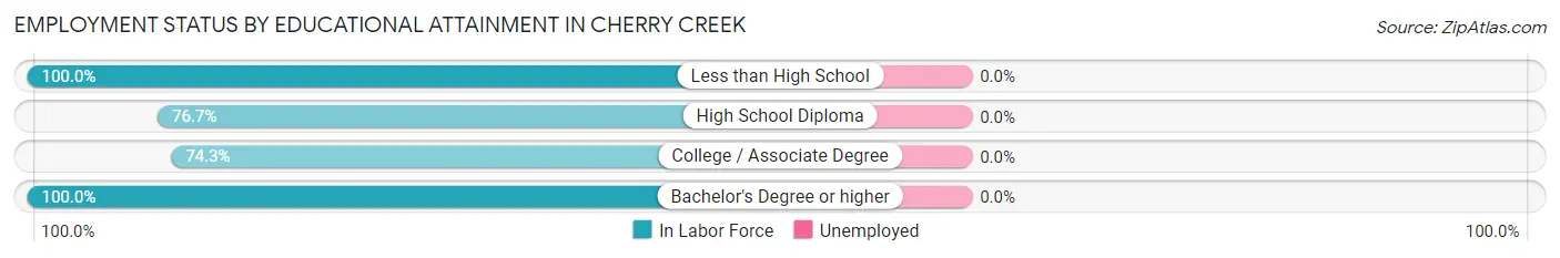 Employment Status by Educational Attainment in Cherry Creek