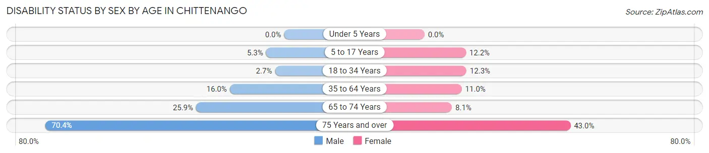 Disability Status by Sex by Age in Chittenango