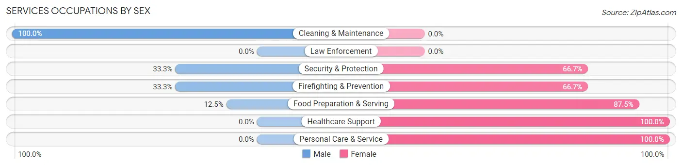 Services Occupations by Sex in Clayville