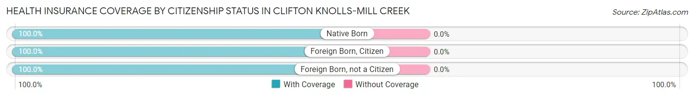 Health Insurance Coverage by Citizenship Status in Clifton Knolls-Mill Creek