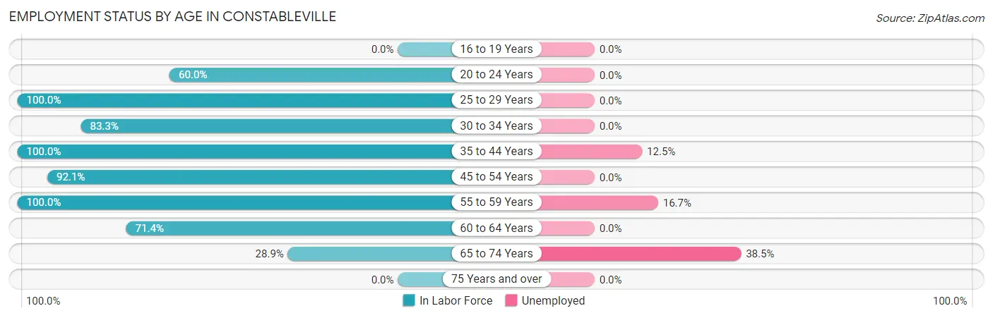 Employment Status by Age in Constableville