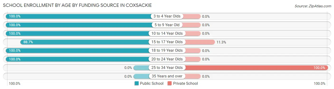 School Enrollment by Age by Funding Source in Coxsackie