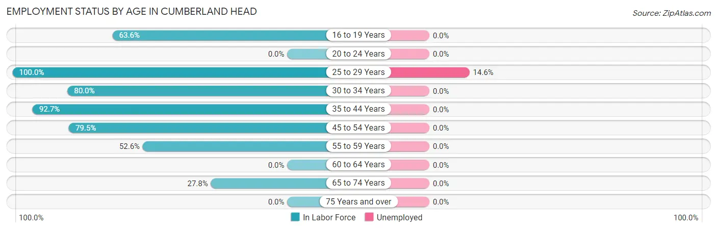 Employment Status by Age in Cumberland Head