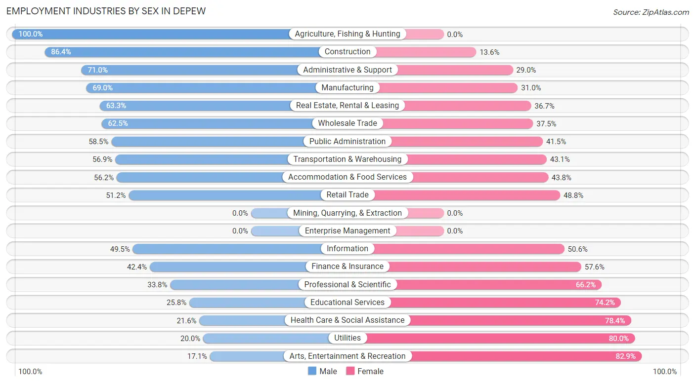 Employment Industries by Sex in Depew