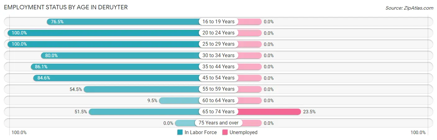 Employment Status by Age in DeRuyter