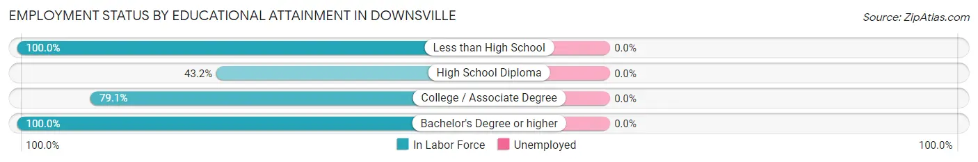 Employment Status by Educational Attainment in Downsville