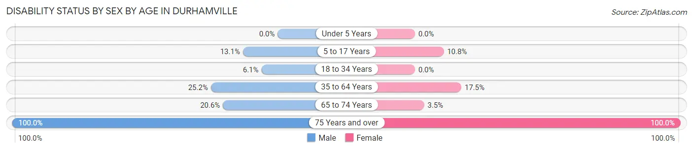 Disability Status by Sex by Age in Durhamville