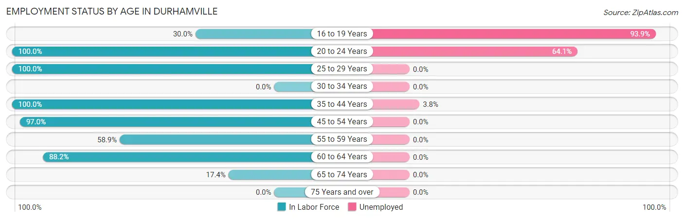 Employment Status by Age in Durhamville