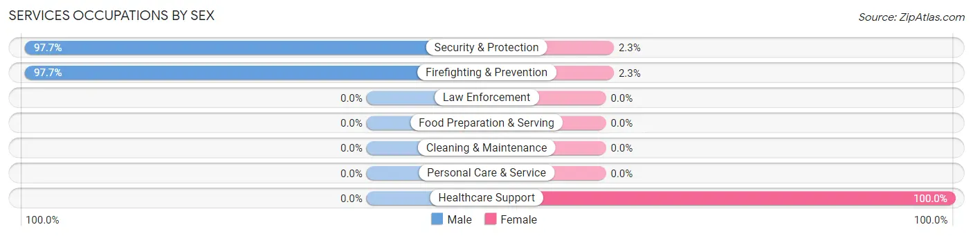 Services Occupations by Sex in Durhamville