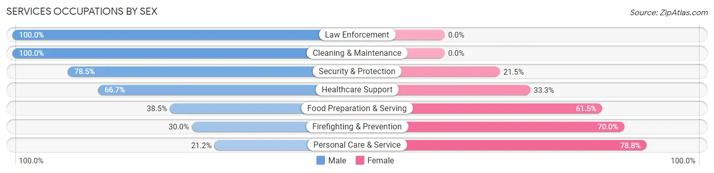 Services Occupations by Sex in East Aurora