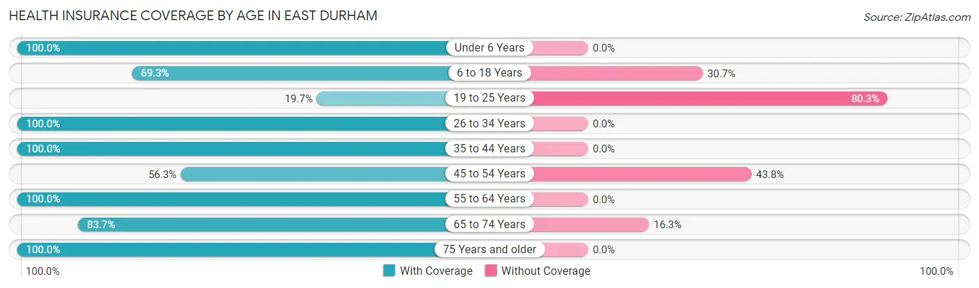 Health Insurance Coverage by Age in East Durham