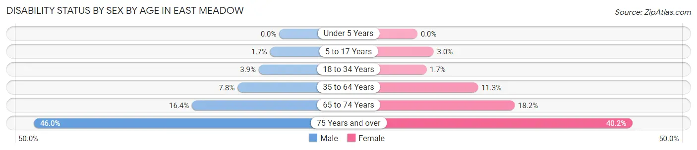 Disability Status by Sex by Age in East Meadow