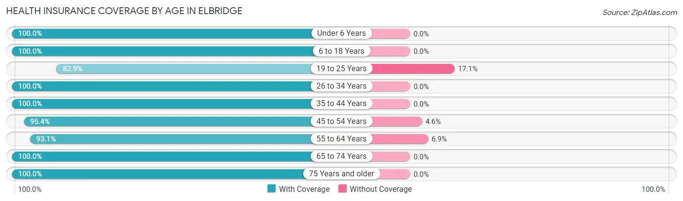 Health Insurance Coverage by Age in Elbridge