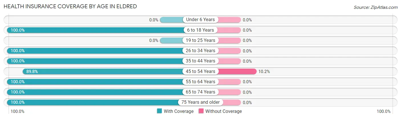 Health Insurance Coverage by Age in Eldred