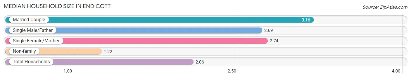 Median Household Size in Endicott