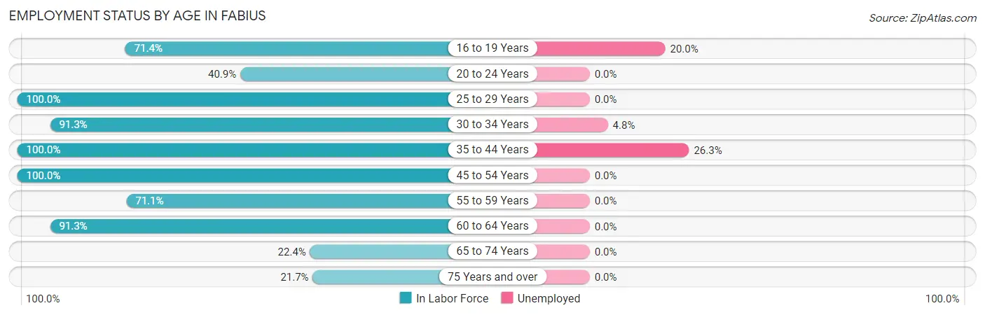 Employment Status by Age in Fabius