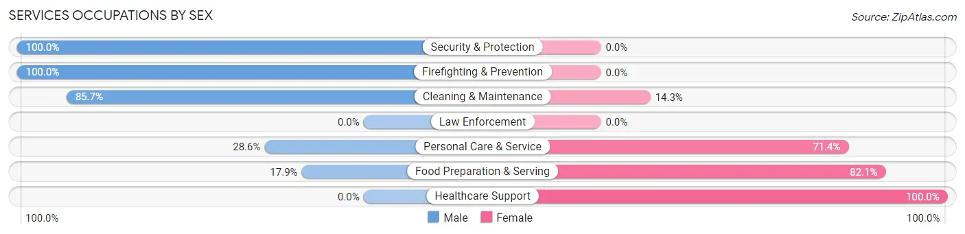 Services Occupations by Sex in Fair Haven