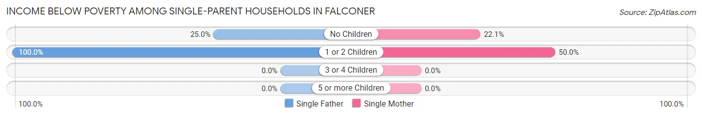 Income Below Poverty Among Single-Parent Households in Falconer