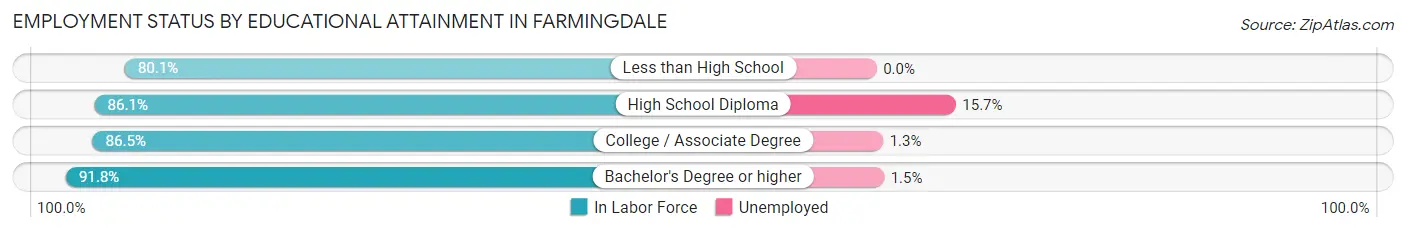 Employment Status by Educational Attainment in Farmingdale