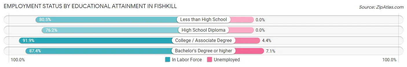 Employment Status by Educational Attainment in Fishkill