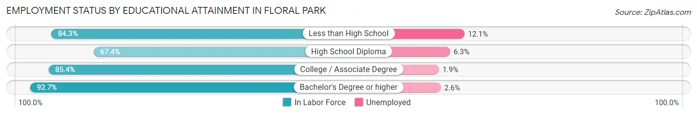 Employment Status by Educational Attainment in Floral Park