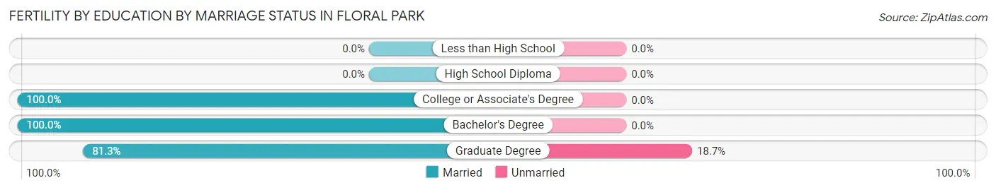 Female Fertility by Education by Marriage Status in Floral Park