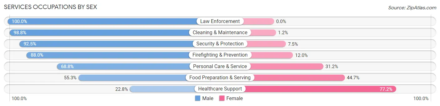 Services Occupations by Sex in Floral Park