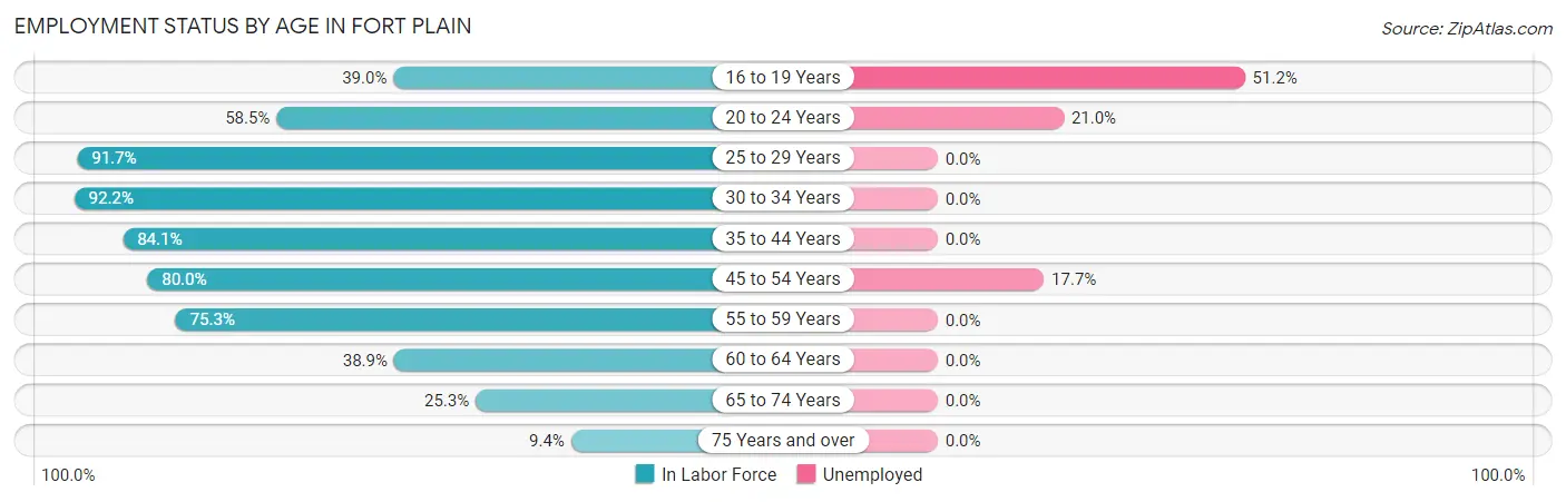 Employment Status by Age in Fort Plain