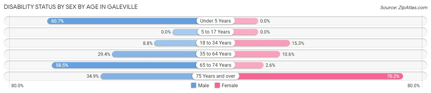 Disability Status by Sex by Age in Galeville