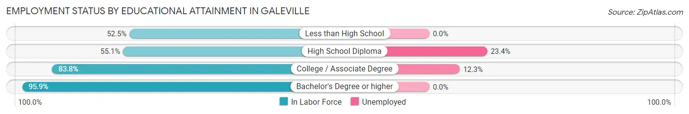 Employment Status by Educational Attainment in Galeville