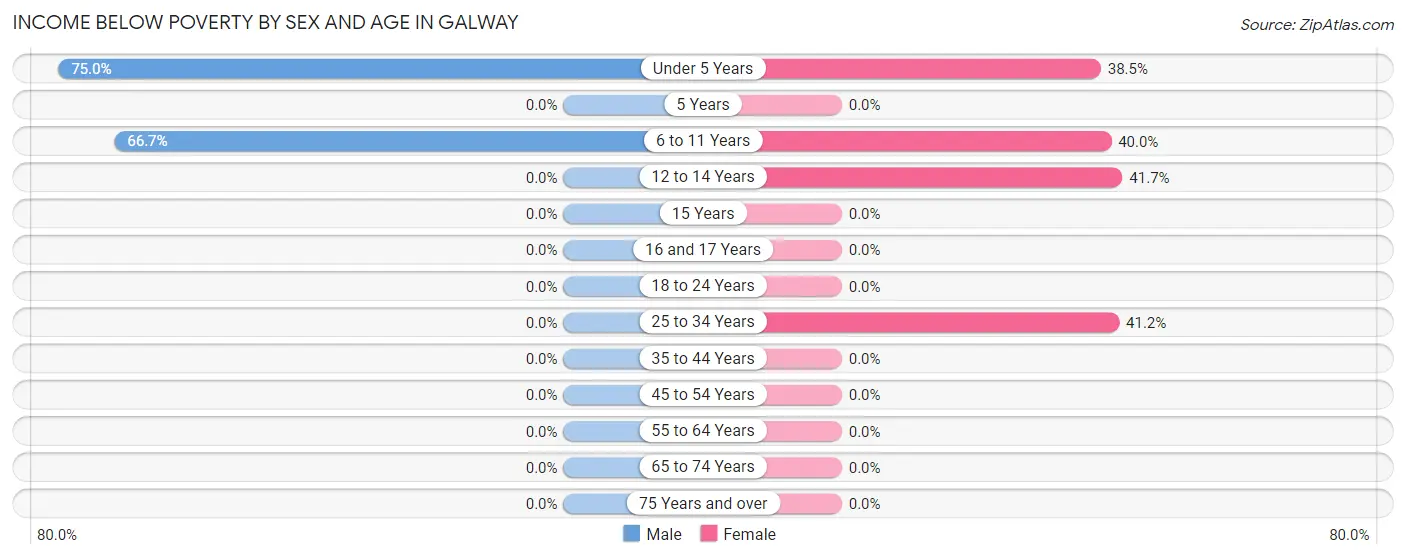 Income Below Poverty by Sex and Age in Galway